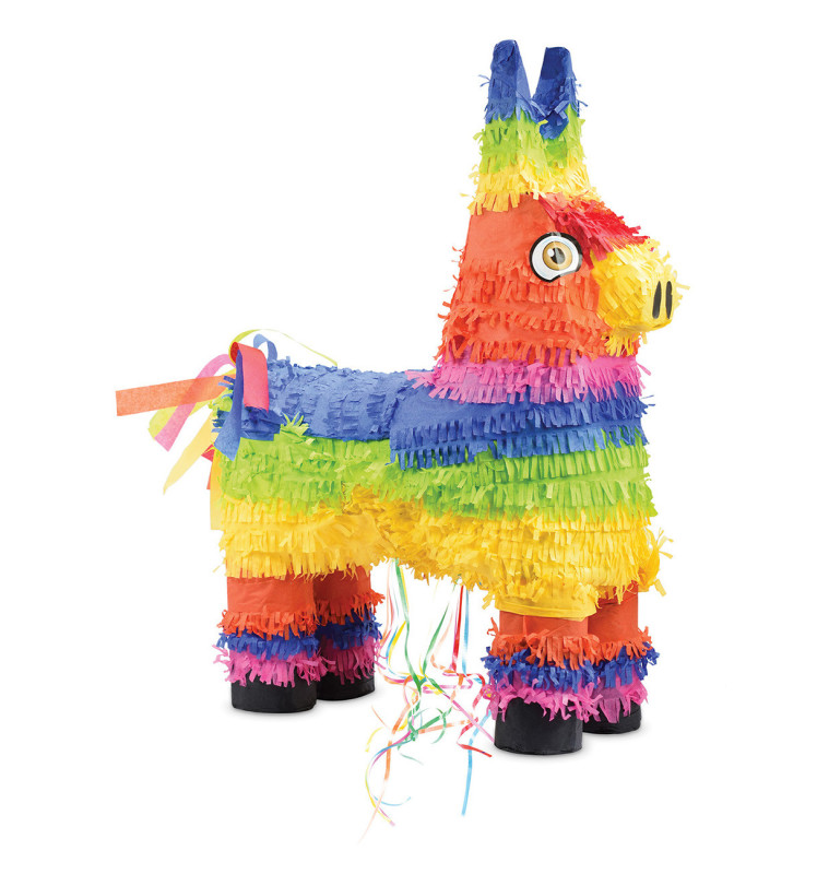 Rainbow donkey piñata